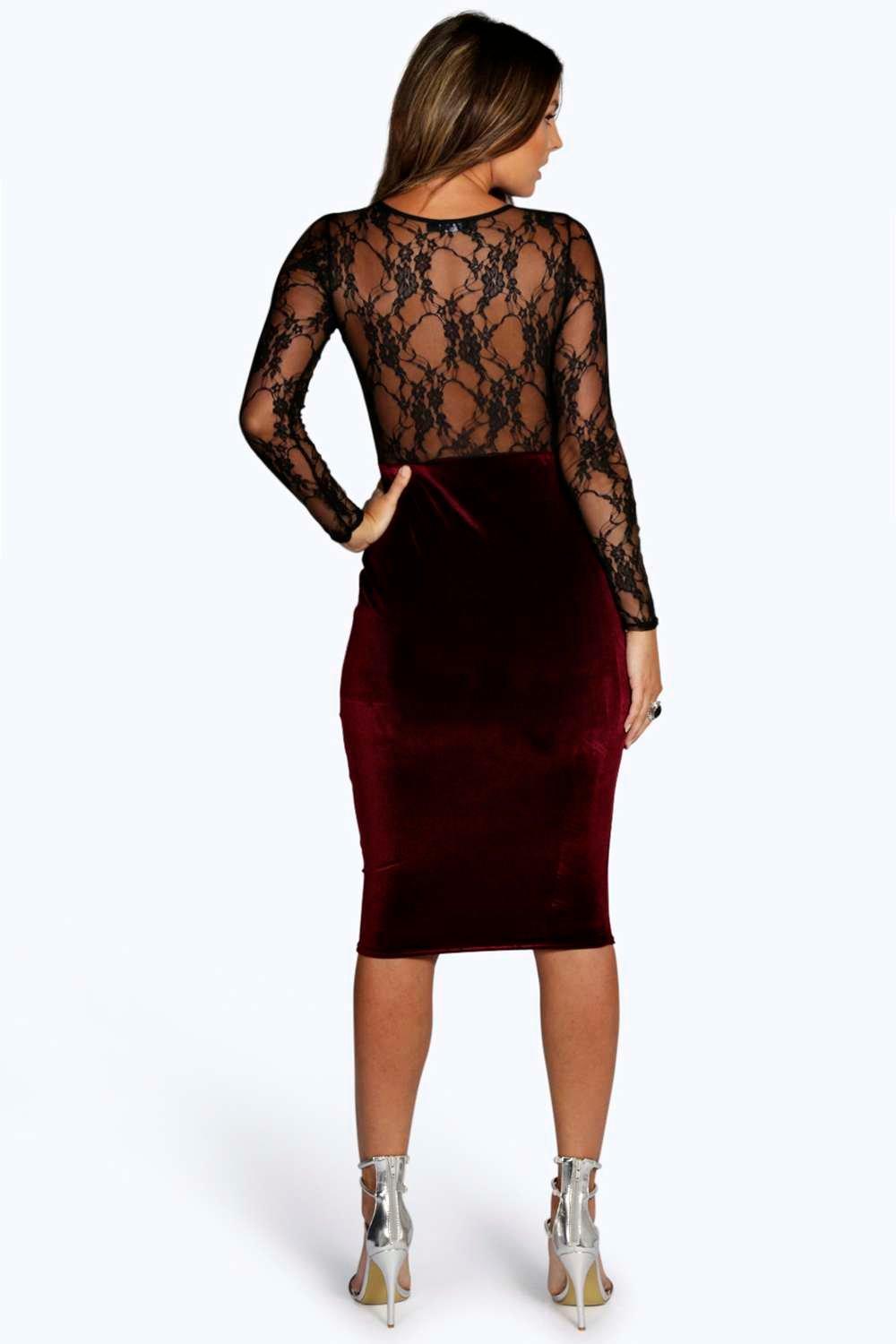 boohoo long sleeve bodycon dress